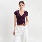 Deep V-Neck Slim-Fit Top
