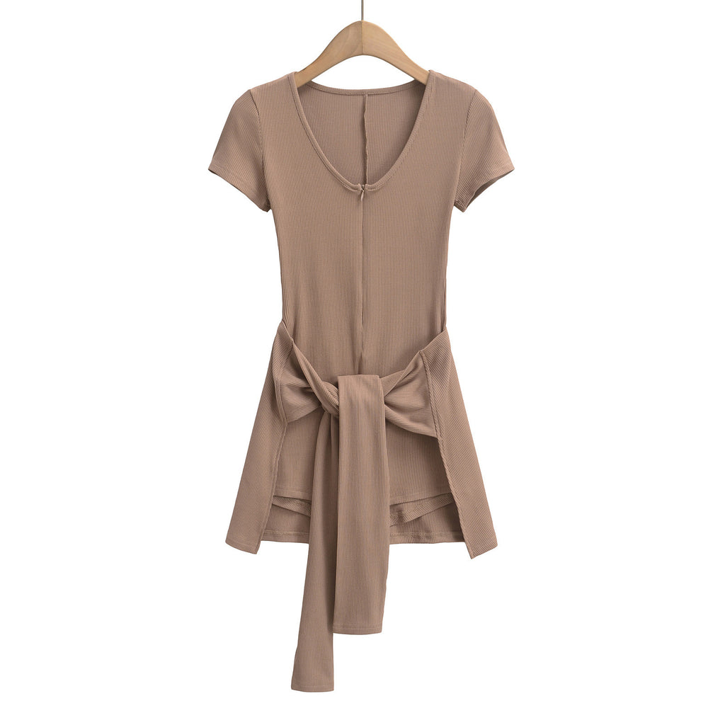 Two-Piece Short-Sleeve Jumpsuit