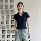 Slim-Fit Polo Collar Top