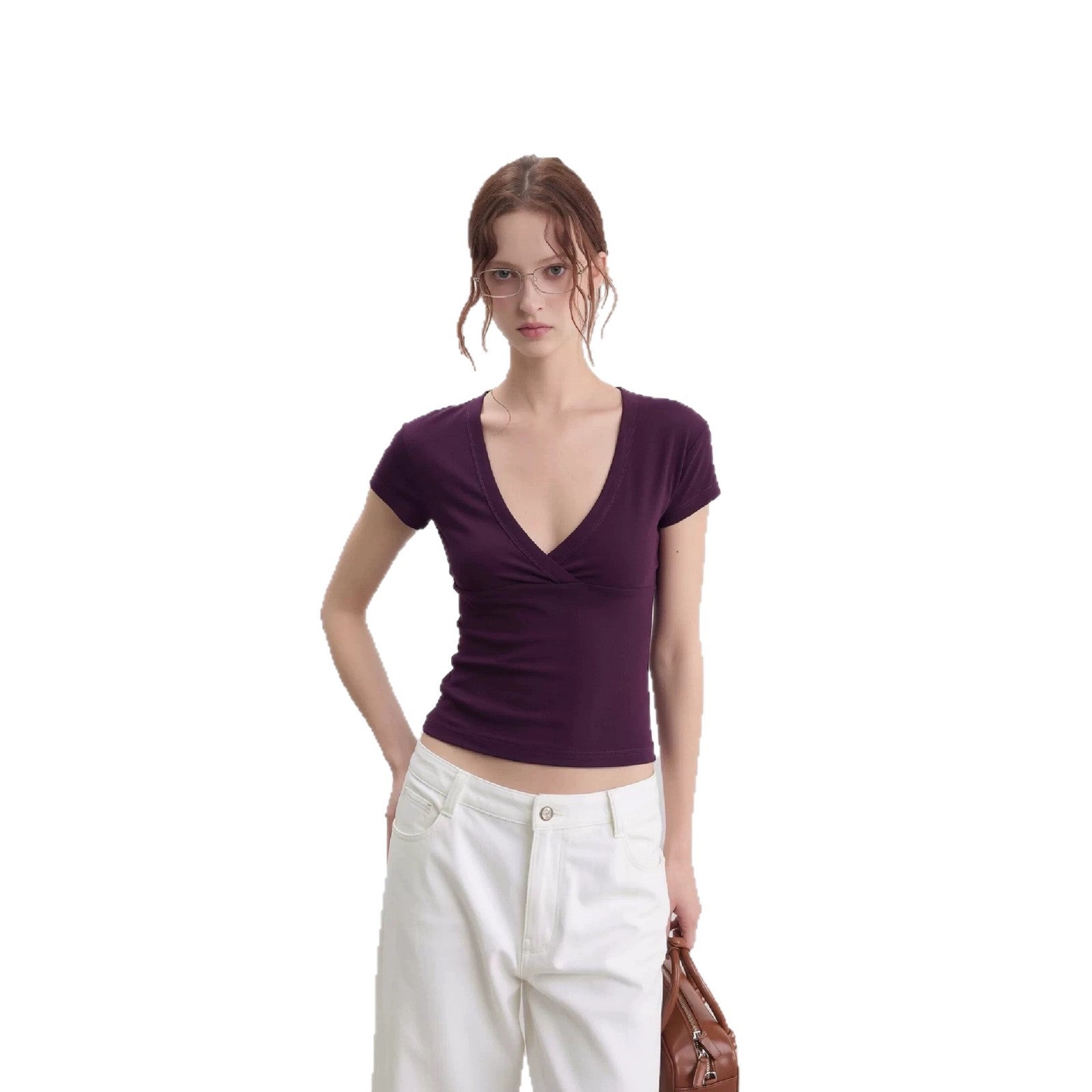 Deep V-Neck Slim-Fit Top