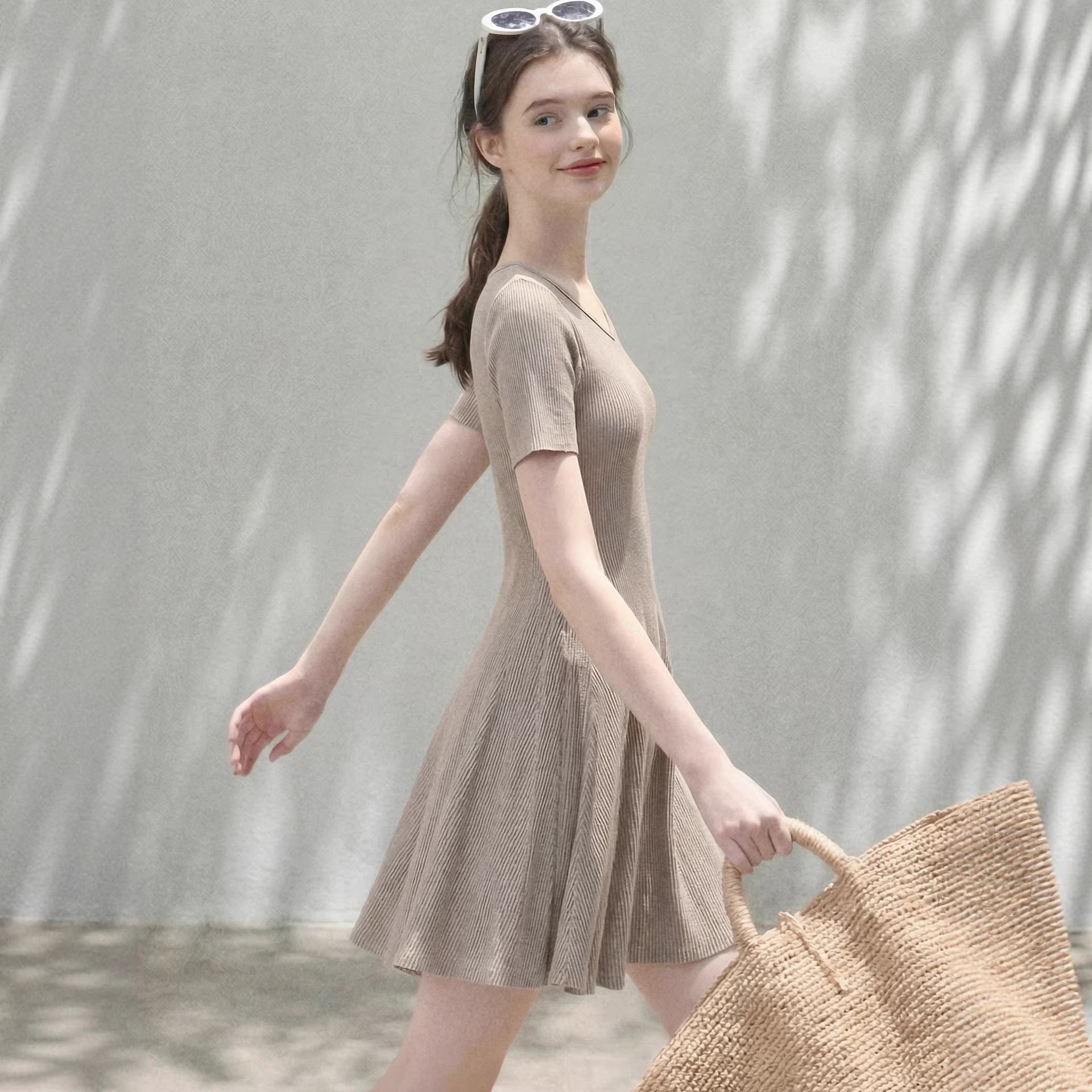 V-Neck A-Line Dress