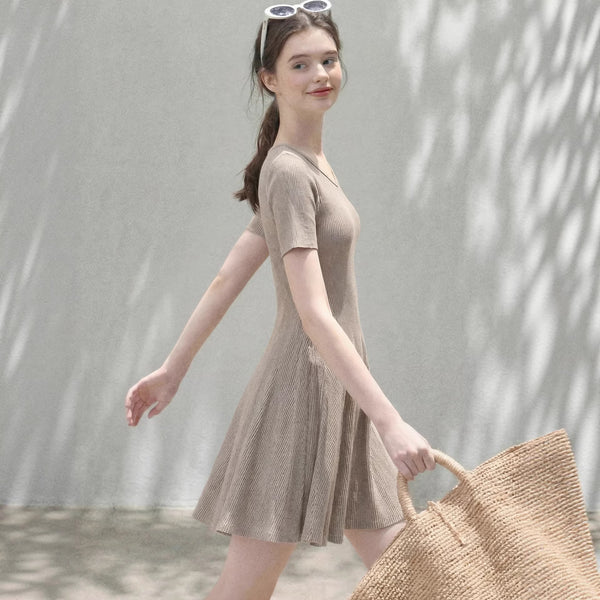 V-Neck A-Line Dress