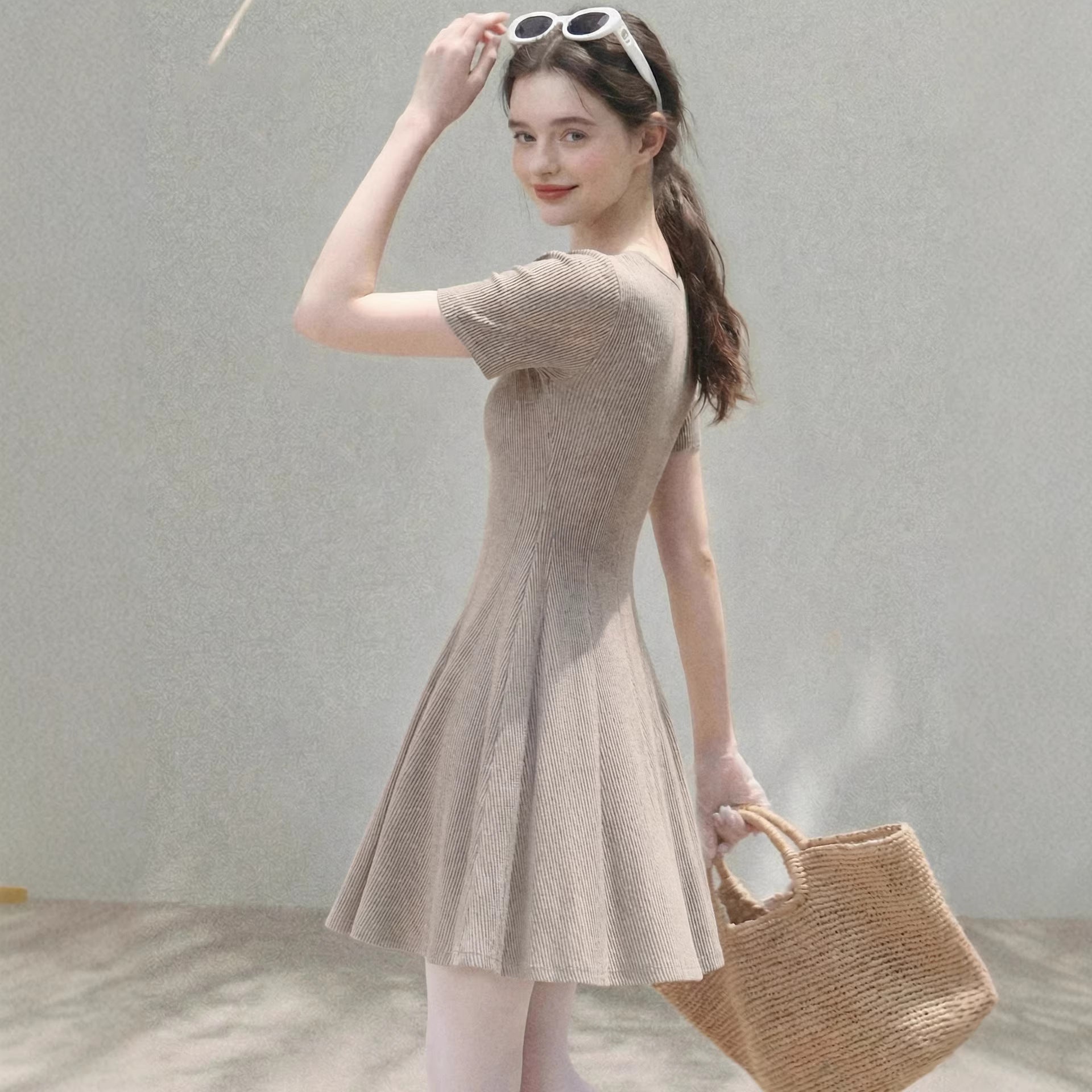 V-Neck A-Line Dress